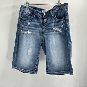 BKE Victoria Size 30 Distressed Thick Stitch Stretch Bermuda Shorts